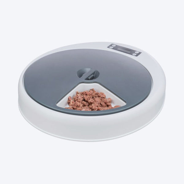 Trixie TX4+1 Automatic Food Dispenser For Dogs & Cats - White & Grey