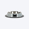 HUFT Eyes On Prize Printed Steel Bowl For Cat - Grey