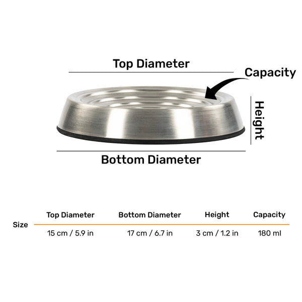 HUFT Whiskerlicks Classic Steel Bowl For Cat