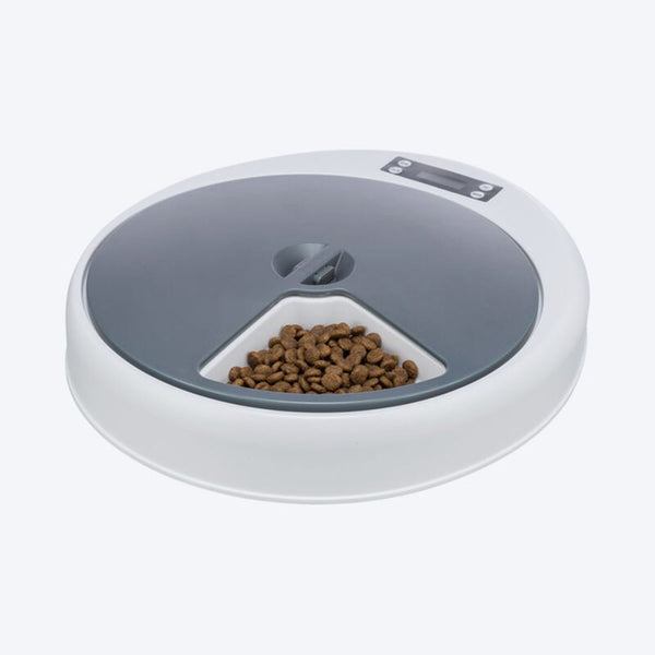 Trixie TX4+1 Automatic Food Dispenser For Dogs & Cats - White & Grey